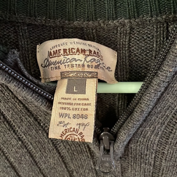 American rag grey long sleeve zip up. Mens size large. - Picture 2 of 4
